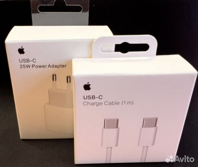 Блок быстрой зарядки iPhone 25W+кабель новые