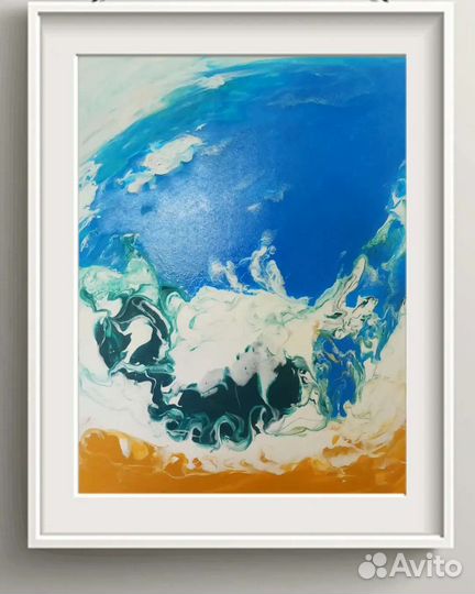 Картины в интерьер жидким акрилом абстракция