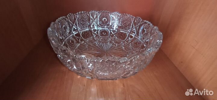 Хрустальный салатник-ваза и ваза