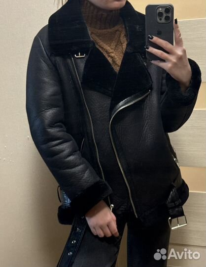 Дубленка женская оверсайз осень/весна