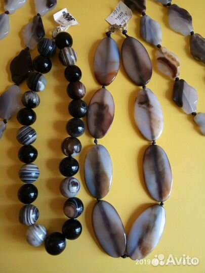 Бусы и украшения из натурального камня агат. Новые