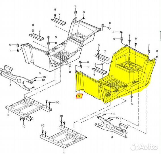 Подножка odes (длинная база) левая