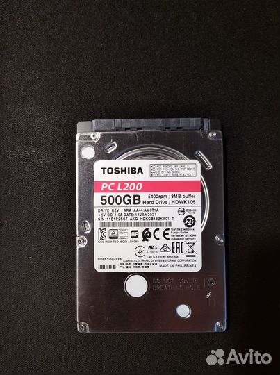 Жесткий диск Toshiba L200 Slim 500 гб