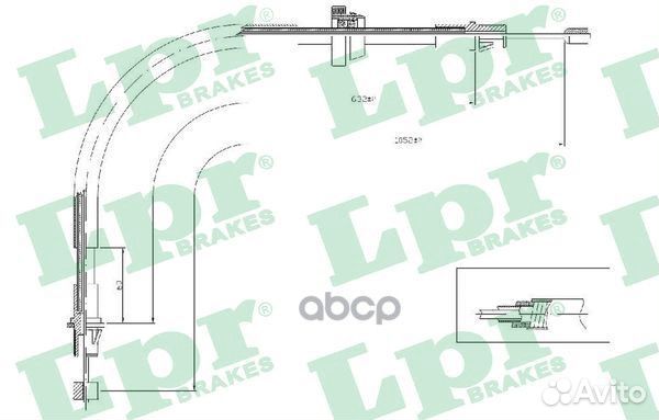 C0281B Трос ручного тормоза ford transit 00-06