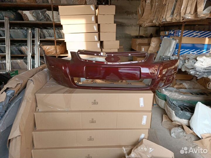 Бампер передний приора цвет темно вишневый