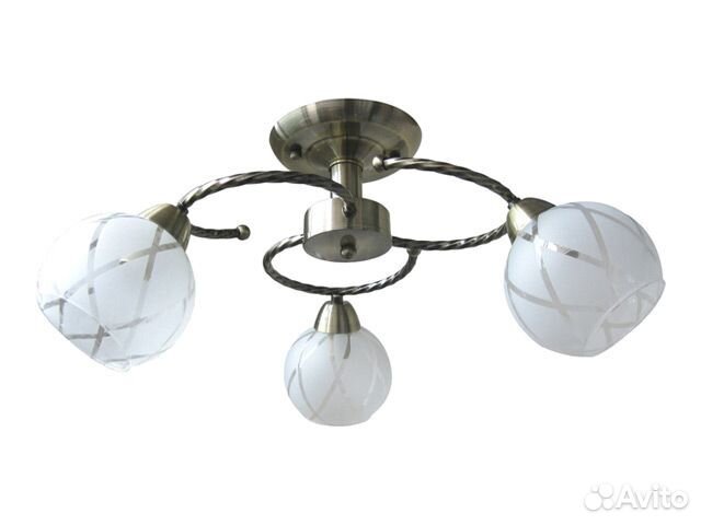 Люстра потолочная caiman Hetty 3x60Вт E14 стекло,м