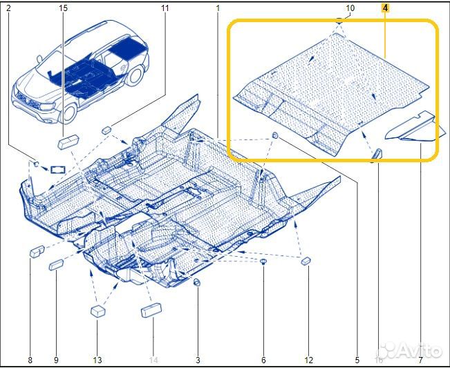 Пол багажника Renault Duster F4RE410 2021