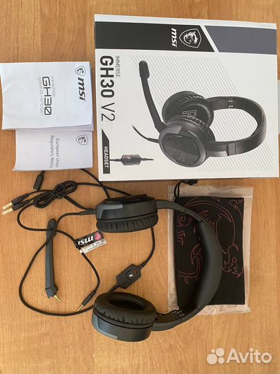 Игровая гарнитура (наушники + микрофон) MSI GH30v2