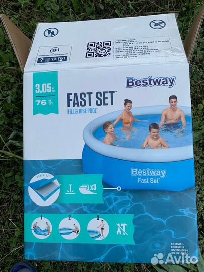 Надувной бассейн Bestway Fast Set 305х76 см