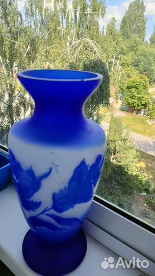 Ваза стекло СССР, цветная