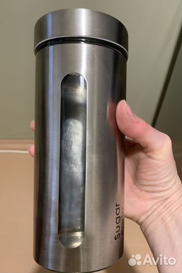 Банка для сыпучих стекло металл две штуки