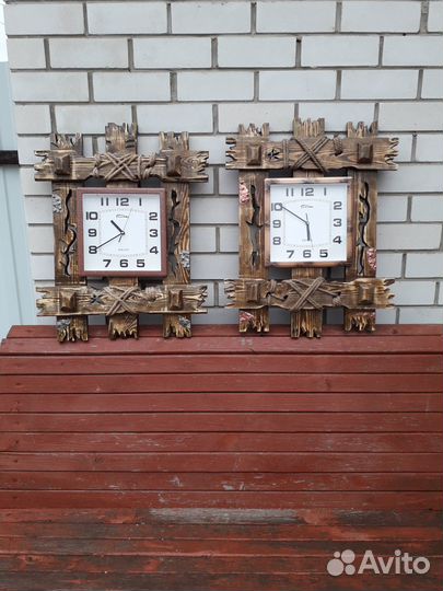 Деревянные часы под старину