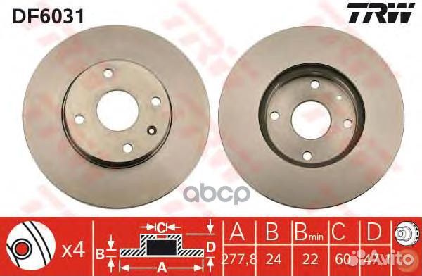 Диск торм.chevrolet epica (KL1 ) 2.0 2005/01-2