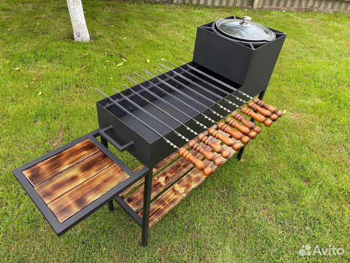 Мангал с печью под казан