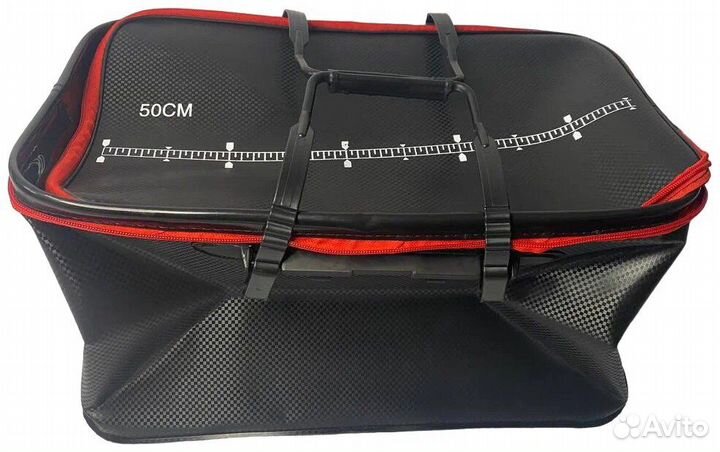 Ведро резиновое с крышкой 50 см для рыбы, живца