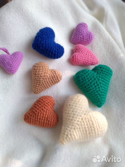 Сердечки вязаные
