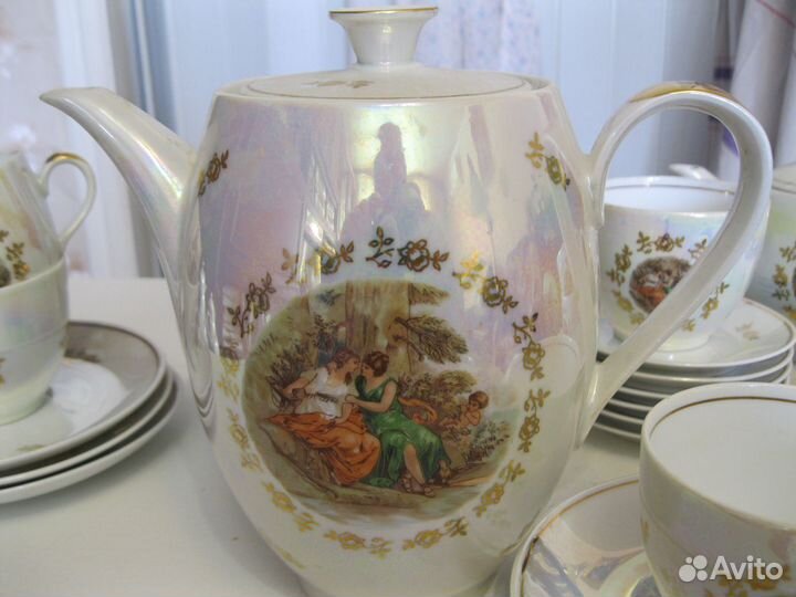 2 сервиза Мадонна, чай и кофе, Кольдиц из гдр