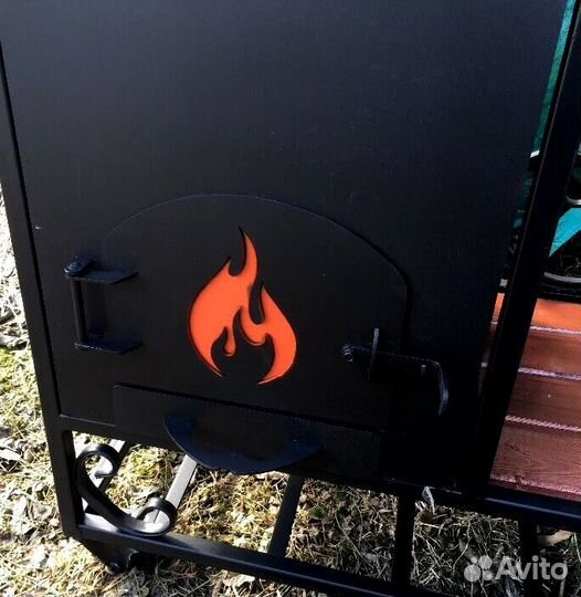 Мангал кованый с печью под казан