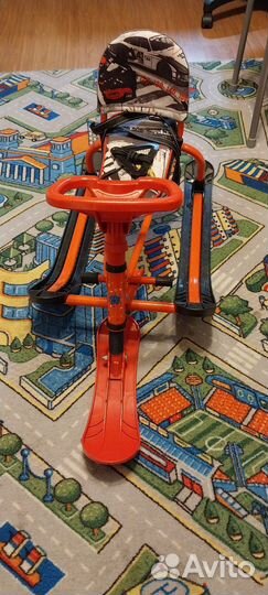 Детский снегокат со спинкой