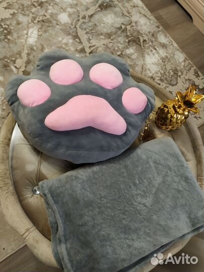 Детская декоративная Подушка - Лапка и Плед