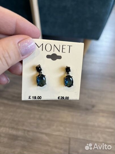 Monet, винтаж, сини- чёрный камень