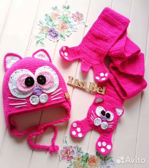 Комплект шапочка и шарф. Ручная работа