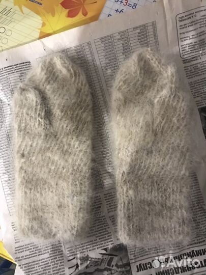 Женские варежки из собачье шерсти