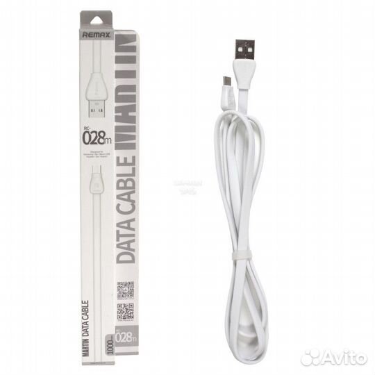 Кабель Micro USB Remax Martin RC-028m плоский (бел