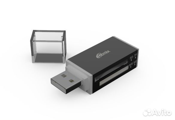 Картридер Ritmix CR-2042. (USB 2.0, SD, Micro SD