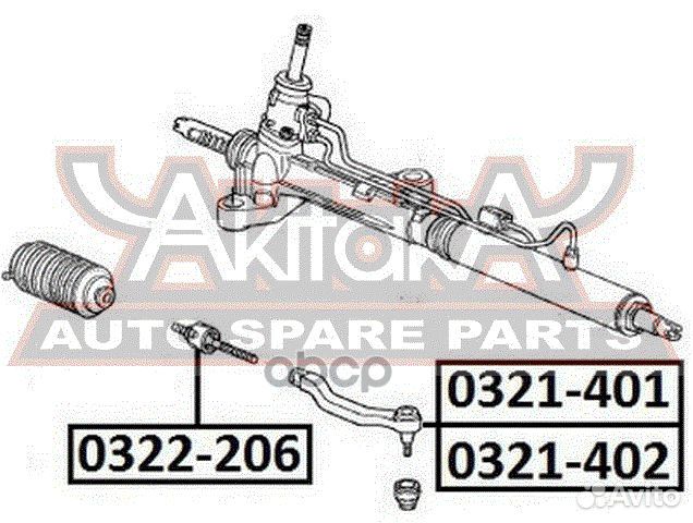 Наконечник рулевой правый 0321-401 asva
