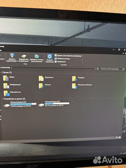 Игровой пк с монитором и клавиатурой
