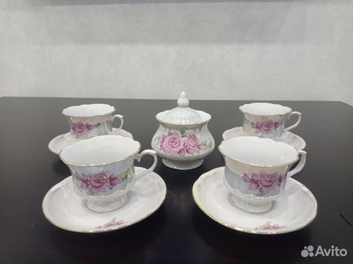 Винтажные чайные пары и сахарница Коростень