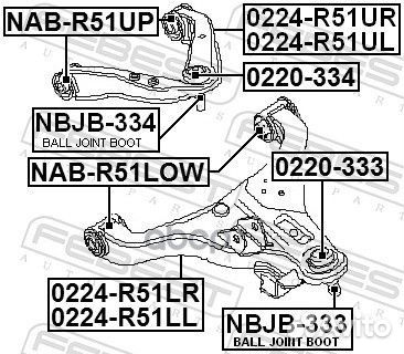 Сайлентблок NAB-R51UP NAB-R51UP Febest