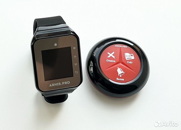 Премиальная кнопка вызова официанта и часы