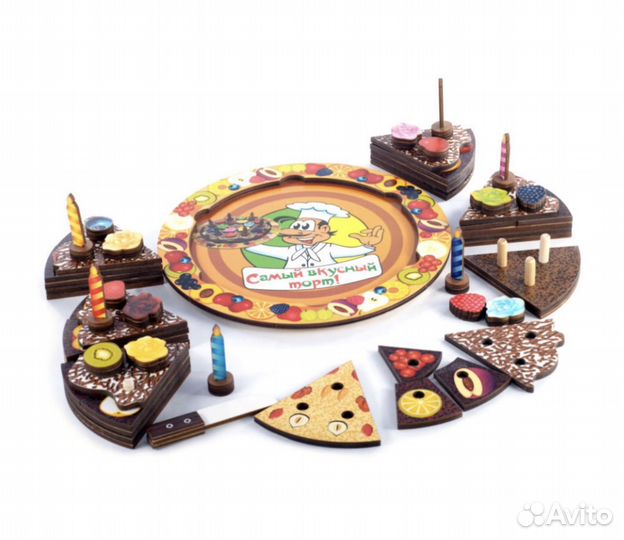 Монтессори торт деревянный