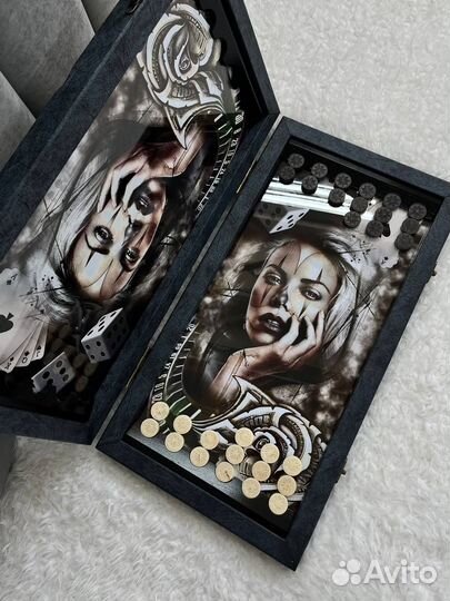 Нарды ручной работы со стеклом 