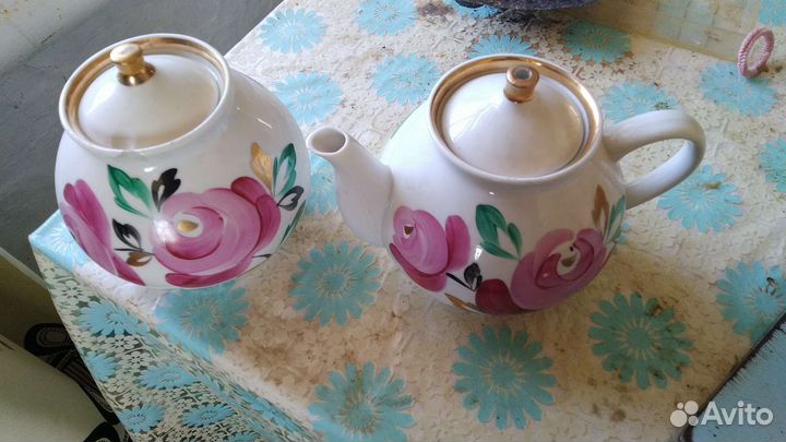 Чайный сервиз СССР Заварочный чайник и сахарница