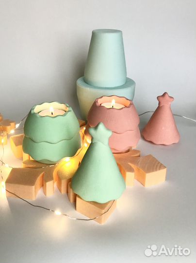 Силиконовая форма Елка шкатулка для свечи