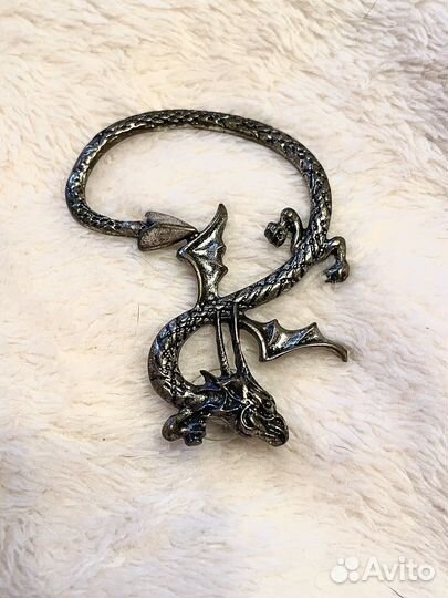 Серьги каффы, цвет серебро