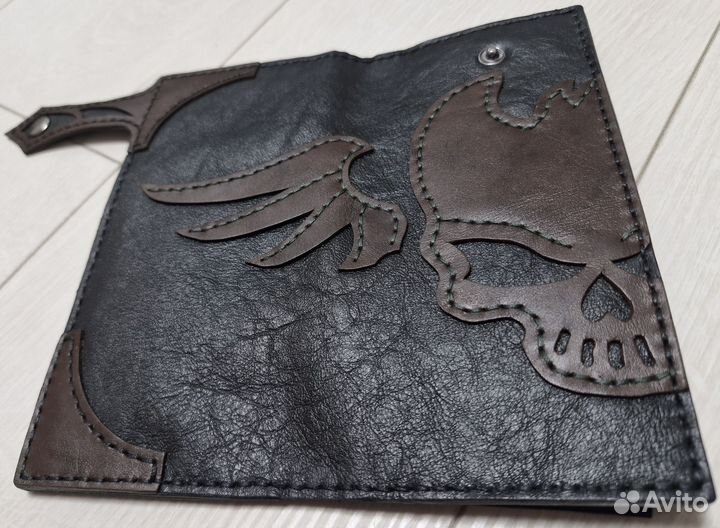 Лонгер байкерский(кошелек),ручная работа,кожа