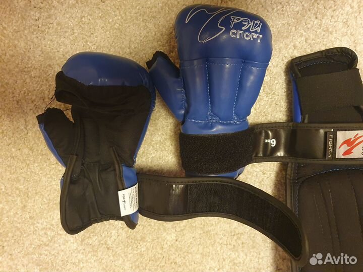 Боксерский шлем, защита голени,перчатки на ребёнка