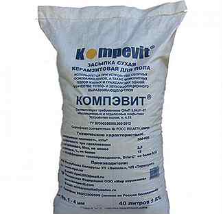 Засыпка сухая Kompevit Керамзит 1-4 мм 40 л 25 кг