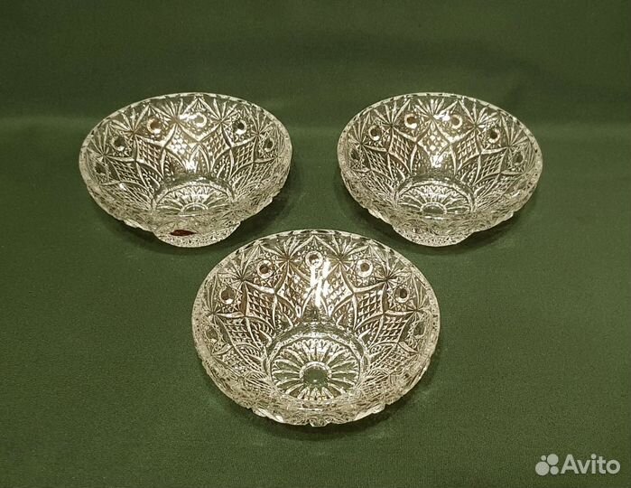 Салатники хрустальные. Богемия Чехословакия