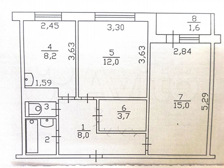 2-к. квартира, 50,8 м², 7/9 эт.