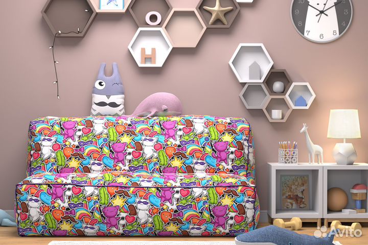 Ткань велюр с детским рисунком