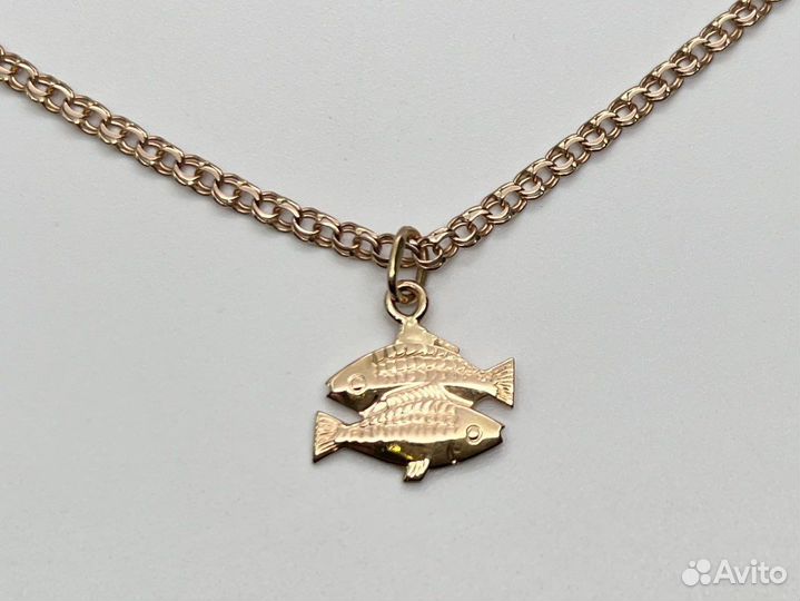 Золотой кулон «Рыбы» 585 пробы