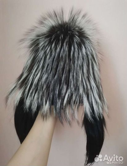 Шапка ушанка из чернобурки