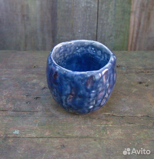 Горшочек цветочный керамический ручной лепки