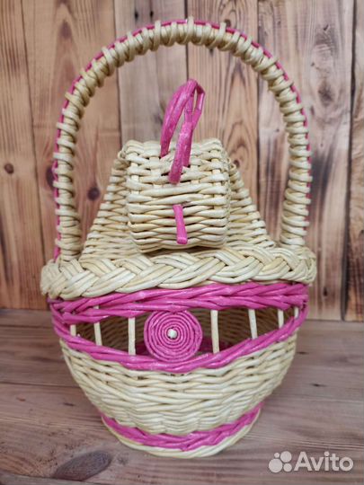 Корзина плетеная, декоративная-курочка
