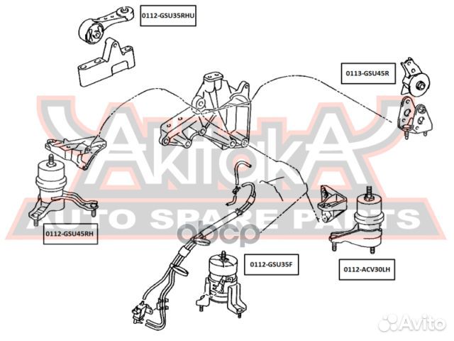 Подушка двигателя правая 0112GSU45RH asva